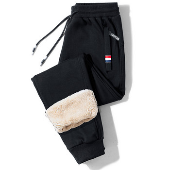 Зимни топли поларени панталони Мъжки 2023 г. Агнешка вълна Дебели ежедневни термични спортни панталони Мъжки панталони Маркови висококачествени модни мъжки джоггери