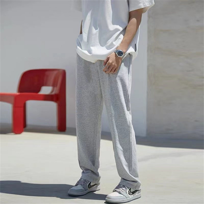 Laia säärega püksid 2022 tänavarõivad kottis teksad, uus kevad sügis, meeste korea mood, lahtised sirged meeste brändiriided, must