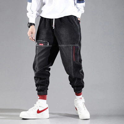 Nauji Streetwear Hip Hop Cargo Pants Vyriški džinsai Laisvalaikio kelnės Elastinės Harun Kelnės Joggers Kelnės rudenį ir pavasarį Vyriški drabužiai