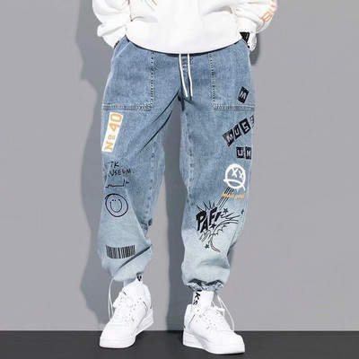 Nauji Streetwear Hip Hop Cargo Pants Vyriški džinsai Laisvalaikio kelnės Elastinės Harun Kelnės Joggers Kelnės rudenį ir pavasarį Vyriški drabužiai