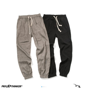 Privathinker Памучни ленени ежедневни харем панталони Мъжки джоггери Мъжки летни панталони Мъжки широки панталони в китайски стил 2023 Harajuku Clothe
