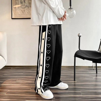 Harajuku Παντελόνι με φαρδύ πόδι Oversize Ανδρικό Streetwear Πλαϊνό Φαρδύ παντελόνι Casual Sport Split Γυναικείο παντελόνι μπάσκετ