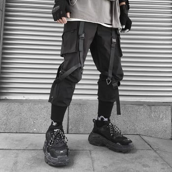 Ανδρικά παντελόνια Cargo Hip Hop Streetwear Παντελόνια Jogger Παντελόνια Hit Color Pocket Sweatpants Καλοκαιρινό Harajuku Casual Ribbons Techwear Παντελόνια