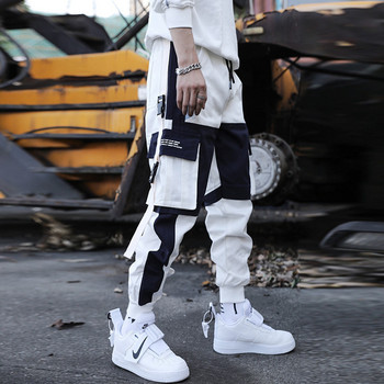 Ανδρικά παντελόνια Cargo Hip Hop Streetwear Παντελόνια Jogger Παντελόνια Hit Color Pocket Sweatpants Καλοκαιρινό Harajuku Casual Ribbons Techwear Παντελόνια