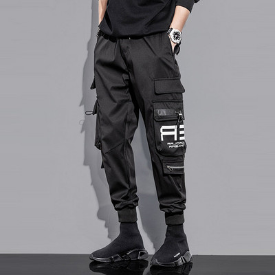 Ανδρικά παντελόνια Cargo Hip Hop Streetwear Παντελόνια Jogger Παντελόνια Hit Color Pocket Sweatpants Καλοκαιρινό Harajuku Casual Ribbons Techwear Παντελόνια