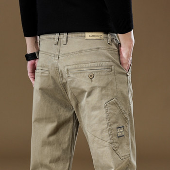 Επώνυμα ρούχα OUSSYU 2023 Νέο ανδρικό παντελόνι Cargo 97%Βαμβάκι μονόχρωμο Εργατικό ένδυμα Casual Παντελόνι Φαρδύ Κορεάτικο παντελόνι Jogger Ανδρικό