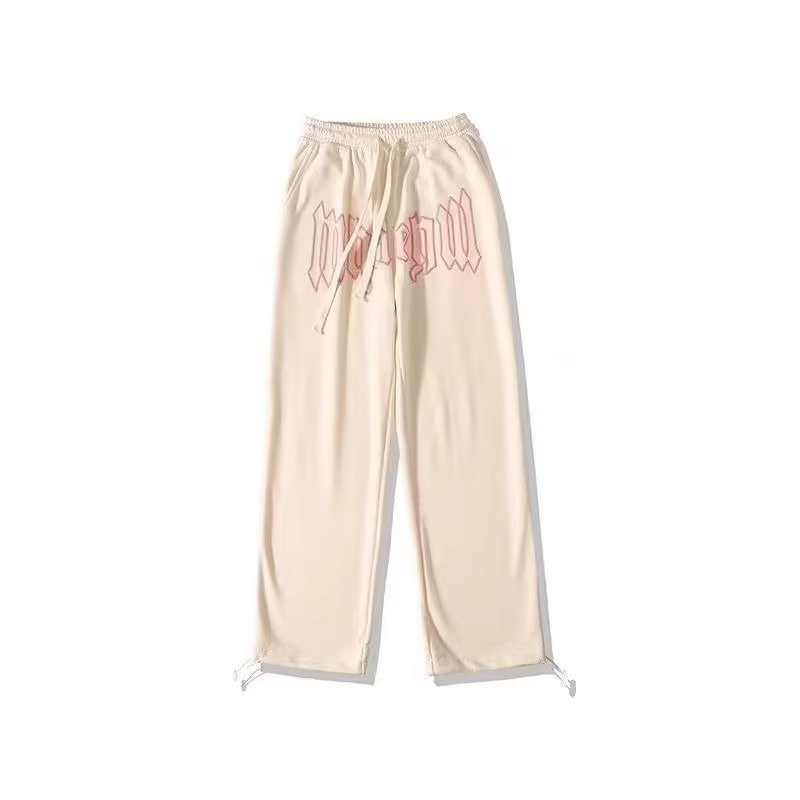 Ameerika stiilis kirjatrükis sirged püksid meestele High Street lahtised püksid vabaaja jooksjad hip-hop pingutusnööriga dressipüksid