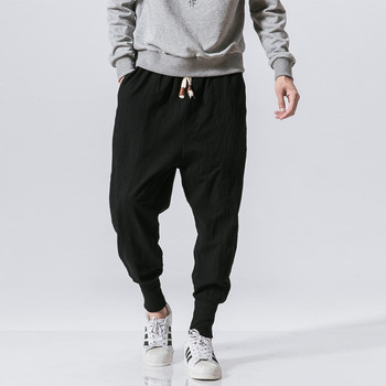 Ανδρικό παντελόνι Harem σε κινέζικο στυλ Streetwear Casual Joggers Ανδρικό παντελόνι Βαμβακερό λινό Φούτερ παντελόνι μέχρι τον αστράγαλο Ανδρικό παντελόνι M-5XL