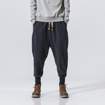 Ανδρικό παντελόνι Harem σε κινέζικο στυλ Streetwear Casual Joggers Ανδρικό παντελόνι Βαμβακερό λινό Φούτερ παντελόνι μέχρι τον αστράγαλο Ανδρικό παντελόνι M-5XL
