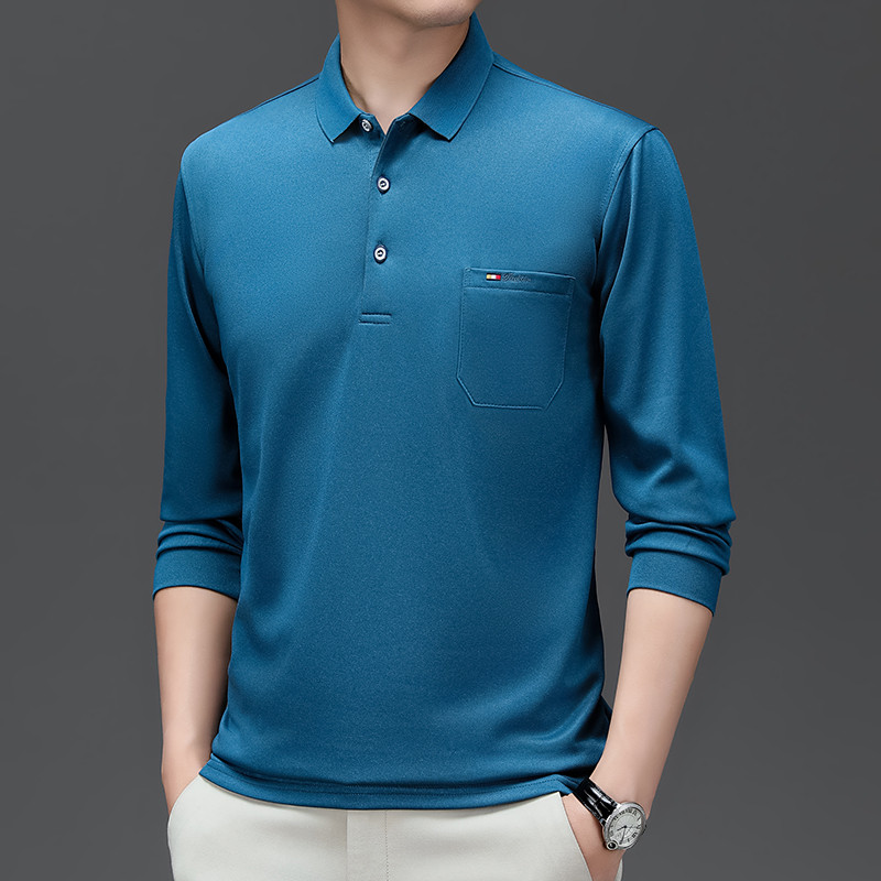 Muška polo majica s prugama za jesen i zimu, pletena odjeća s dugim rukavima i ovratnikom, poslovno ležerna modna majica