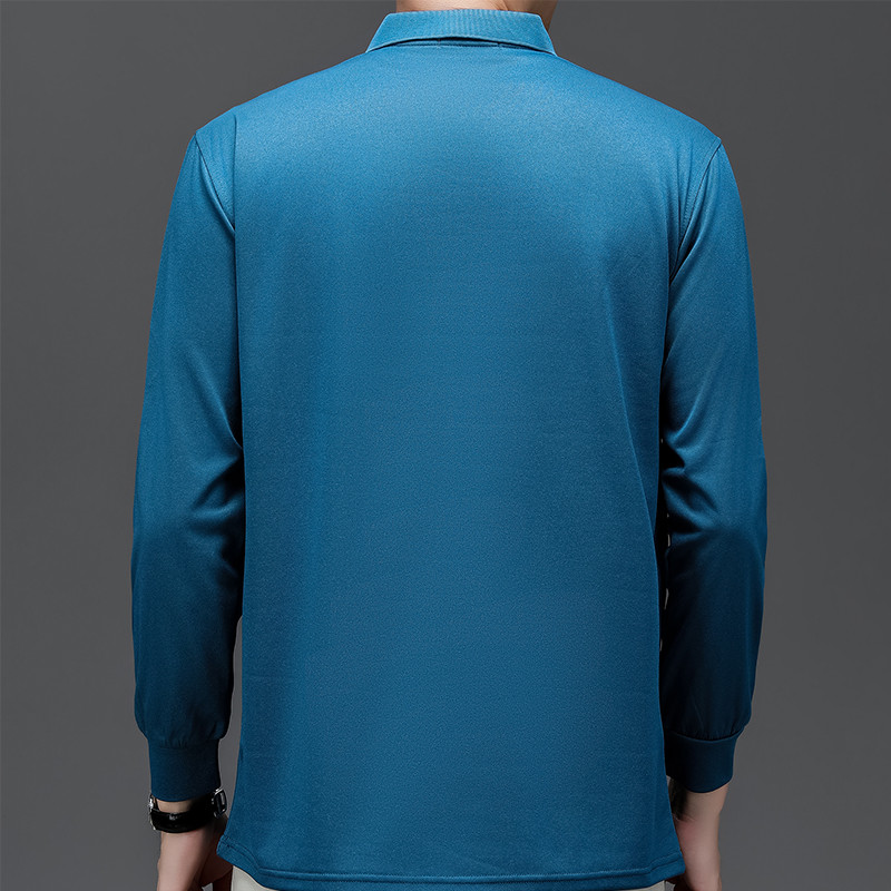 Muška polo majica s prugama za jesen i zimu, pletena odjeća s dugim rukavima i ovratnikom, poslovno ležerna modna majica