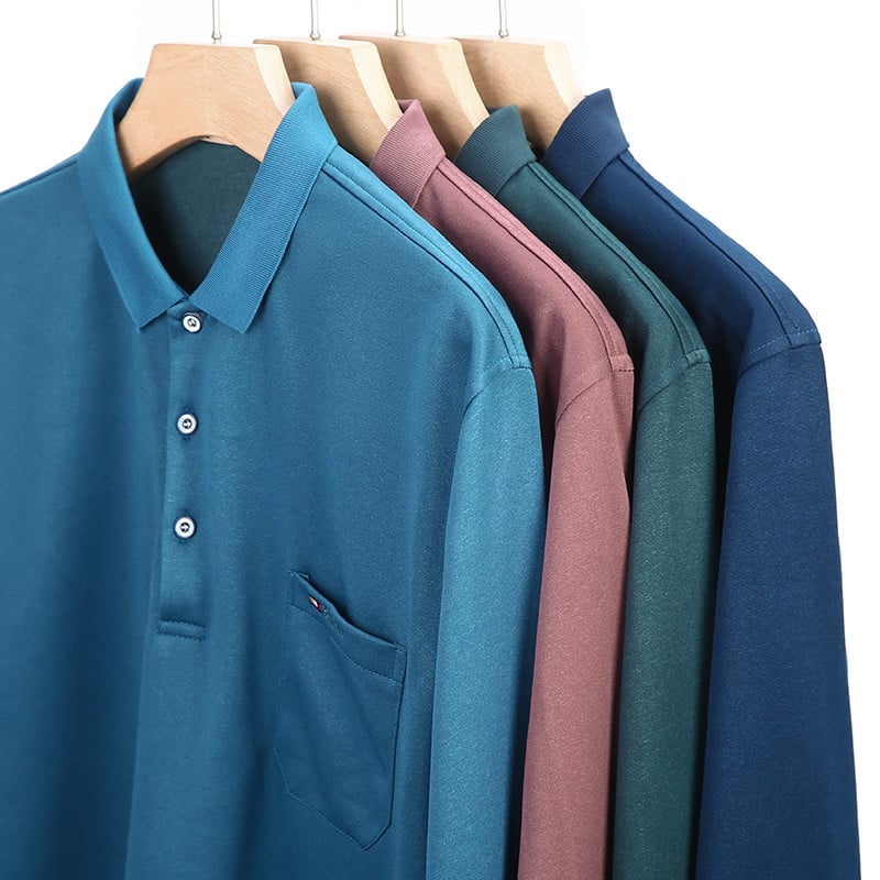 Muška polo majica s prugama za jesen i zimu, pletena odjeća s dugim rukavima i ovratnikom, poslovno ležerna modna majica