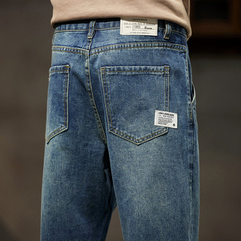 Ανδρικά παντελόνια χαρέμι φαρδιά τζιν Χαλαρή εφαρμογή με φαρδύ πόδι Vintage ρούχα Casual ανδρικό τζιν παντελόνι Streetwear μπαλωμένα τσέπες HipHop Kpop