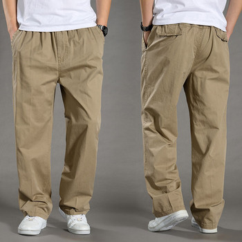 2022 Мъжки ежедневни товарни памучни панталони Мъжки джобни свободни прави панталони Еластични работни панталони Brand Fit Joggers Мъжки Супер голям размер