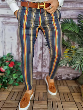 Мъжко ново улично облекло за джогинг молив карирани панталони Мъжки бизнес ежедневни панталони Vintage Patchwork Прави дълги панталони Pantalon Homme