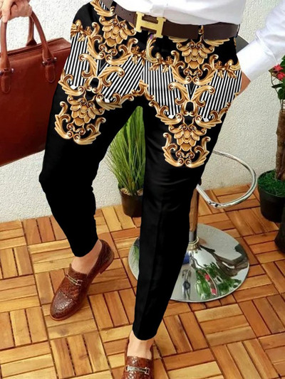 Muška nova ulična odjeća za trčanje Pencil karirane hlače Muške poslovne ležerne hlače Vintage patchwork ravne duge hlače Pantalon Homme