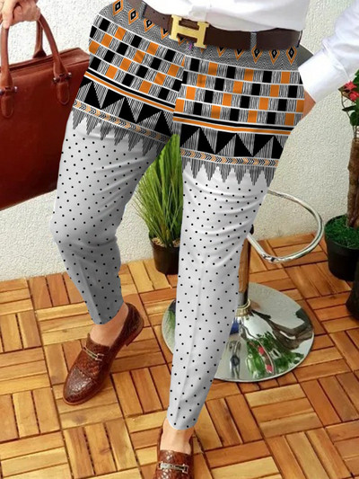 Muška nova ulična odjeća za trčanje Pencil karirane hlače Muške poslovne ležerne hlače Vintage patchwork ravne duge hlače Pantalon Homme