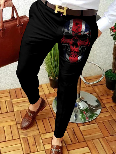 Muška nova ulična odjeća za trčanje Pencil karirane hlače Muške poslovne ležerne hlače Vintage patchwork ravne duge hlače Pantalon Homme