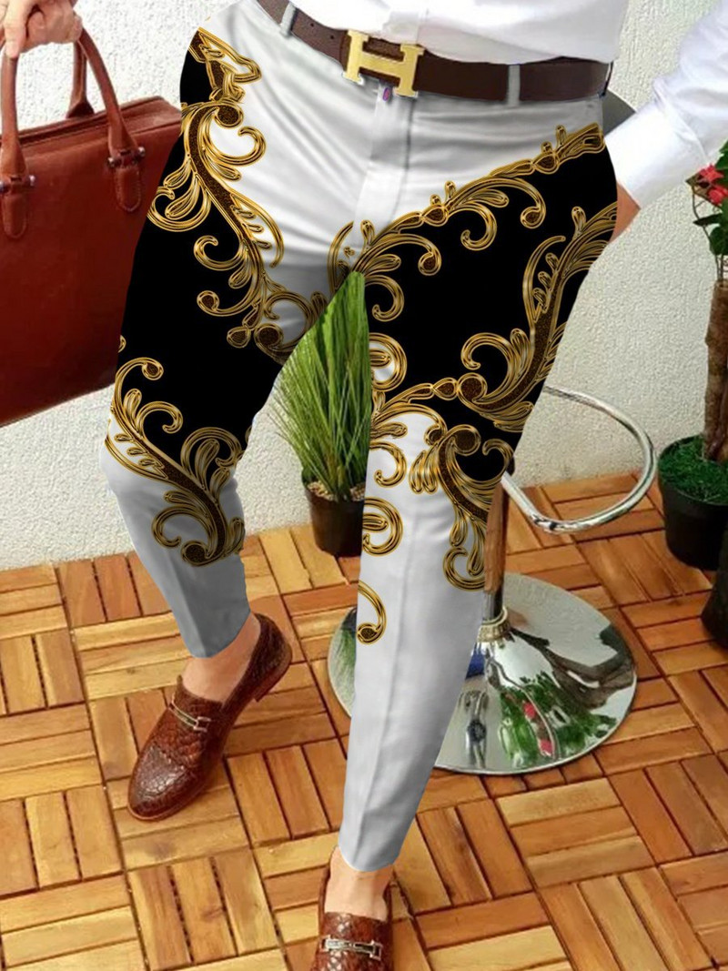 Muška nova ulična odjeća za trčanje Pencil karirane hlače Muške poslovne ležerne hlače Vintage patchwork ravne duge hlače Pantalon Homme