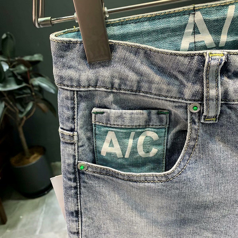 Vrhunska dizajnerska odjeća Harajuku 2023. Denim Nove hlače Kpop rastezljive trendi u korejskom stilu s našim luksuznim muškim ležernim trapericama