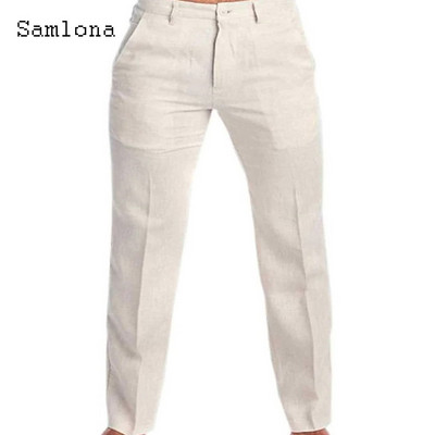 Ανδρική βάση 2023, καθημερινό λινό παντελόνι μονόχρωμο λευκό γκρι παντελόνι συν μέγεθος 3xl Ανδρικά κομψά ανδρικά φούτερ ανδρικά ρούχα