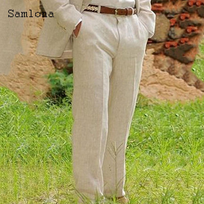 Ανδρική βάση 2023, καθημερινό λινό παντελόνι μονόχρωμο λευκό γκρι παντελόνι συν μέγεθος 3xl Ανδρικά κομψά ανδρικά φούτερ ανδρικά ρούχα