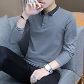 Proljeće ljeto Branded košulje za muškarce Polo Originalni luksuzni dizajner Puni pamučni džepovi Udobni ležerni V-izrez dugih rukava