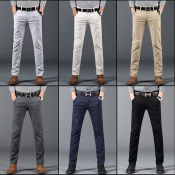 Класически 6 цветни ежедневни панталони Мъжки Пролет Есен Нова бизнес мода Удобни еластични еластични дънкови панталони от еластичен памук