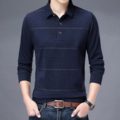 Kevad-sügis, uued pikkade varrukatega meeste särgid, polo-pullover, alla keeratav krae, nööptriip, õhuke vaba mood vabaaja vintage topsid