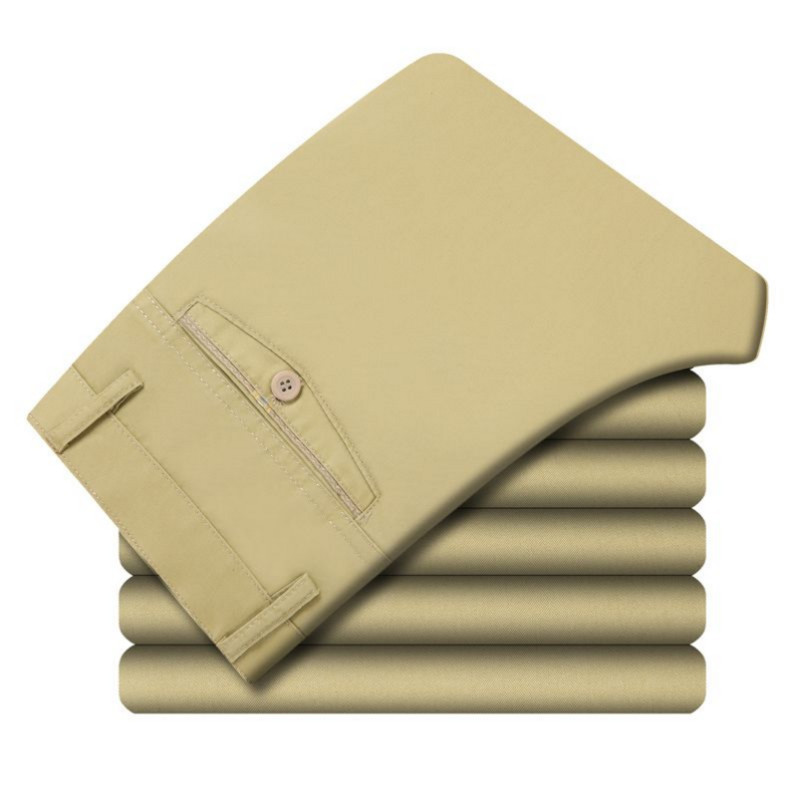 Muške ljetne tanke hlače za ležerno odijelo Jesenske debele pamučne klasične poslovne modne rastezljive hlače Muška marka odjeće YYQWSJ