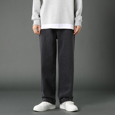 Muške ravne traperice proljeće ljeto novi klasični stil s elastičnim strukom labave zavjese modne Y2k hlače muška ulična odjeća