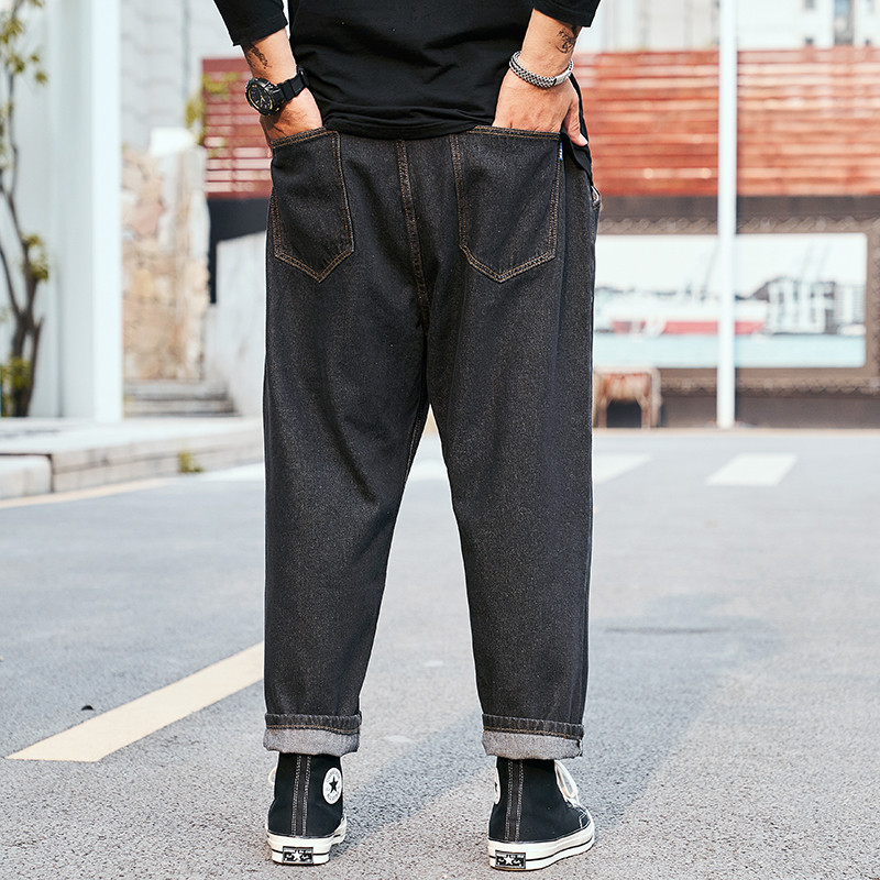 2022. aasta kevadsuvi meeste kottis teksad, puuvillased vabaaja elastsed sirged teksapüksid, laia säärega püksid, meeste suur suurus 40 42 44 46 48