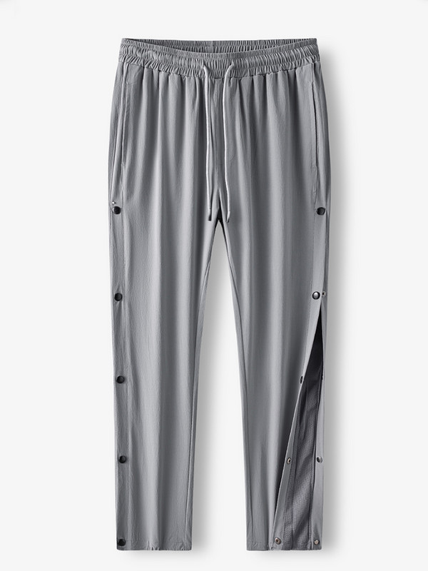 Suvised Quick Dry Dressipüksid Meeste Spordirõivad Külgnupp Hingav võrk lahtised vabaaja Spordipüksid Sirged Jogger püksid