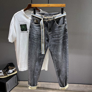 Ανοιξιάτικο Νέο Ανδρικό Streetwear Τζιν παντελόνι μοτοσυκλέτας Κορεατικής μόδας Casual Νεανικό Hip Hop Μικρά πόδια Τζιν παντελόνι