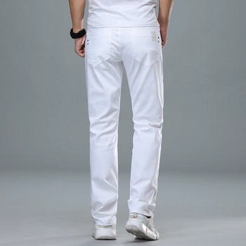 For Four Seasons Λευκά Ανδρικά Τζιν Μόδα Casual Κλασικό Στιλ Λεπτό Άνετο Ανδρικό τζιν παντελόνι Ανδρικό μάρκας Advanced Stretch Παντελόνι