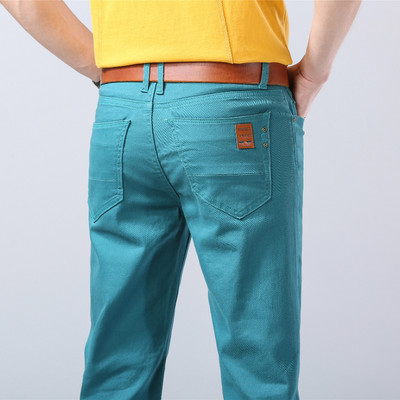 For Four Seasons Bijele muške traperice Modne ležerne Klasični stil Tanke udobne traper hlače Muške marke Napredne rastezljive hlače