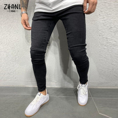 Ulična odjeća Poderane muške uske hlače Broken Man Jeans Joggers Modne crne ležerne hip hop kaubojske hlače s elastičnim strukom Muška odjeća
