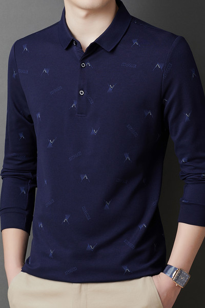 Meeste Slim Fit äriline polosärk Korea stiilis pikkade varrukatega nööbiga särgid