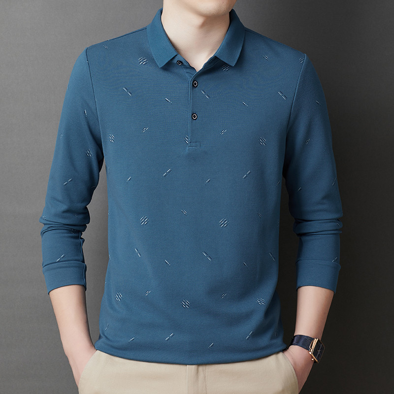 Meeste Slim Fit äriline polosärk Korea stiilis pikkade varrukatega nööbiga särgid