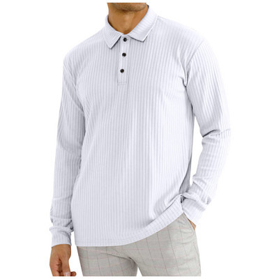 Marka Polo majica Muške dugih rukava Poslovna ležerna polo majica Muška odjeća Proljeće Jesen Jednobojne muške majice s otvorenim ovratnikom