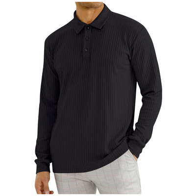 Marka Polo majica Muške dugih rukava Poslovna ležerna polo majica Muška odjeća Proljeće Jesen Jednobojne muške majice s otvorenim ovratnikom