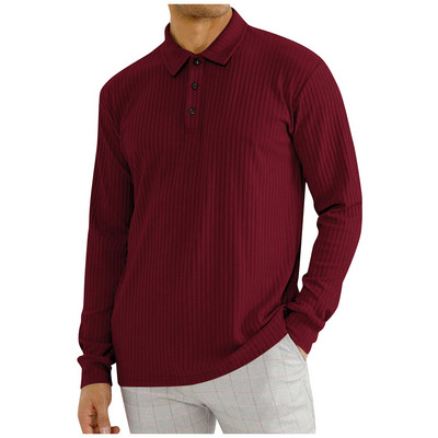 Marka Polo majica Muške dugih rukava Poslovna ležerna polo majica Muška odjeća Proljeće Jesen Jednobojne muške majice s otvorenim ovratnikom