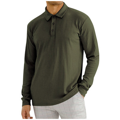 Marka Polo majica Muške dugih rukava Poslovna ležerna polo majica Muška odjeća Proljeće Jesen Jednobojne muške majice s otvorenim ovratnikom