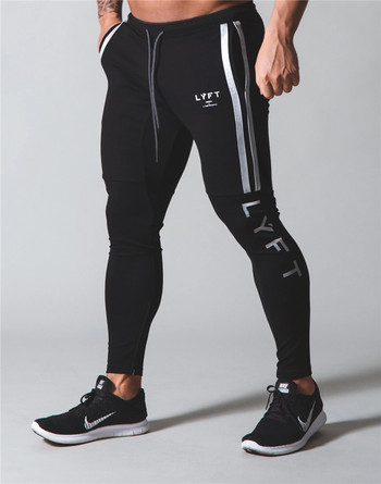 Странично райе JP&UK Нови есенни мъжки панталони за джогинг във фитнес зала Мъжки панталони за джогинг Slim Fit Sweatpants Памучни спортни панталони за бягане