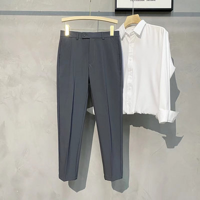 Καλοκαιρινό νέο ανδρικό παντελόνι, καθημερινό παντελόνι, λεπτή και αναπνέουσα κορεάτικη εκδοχή του λεπτού παντελονιού εννέα σημείων casual κλασικό ανδρικό εμπορικό σήμα