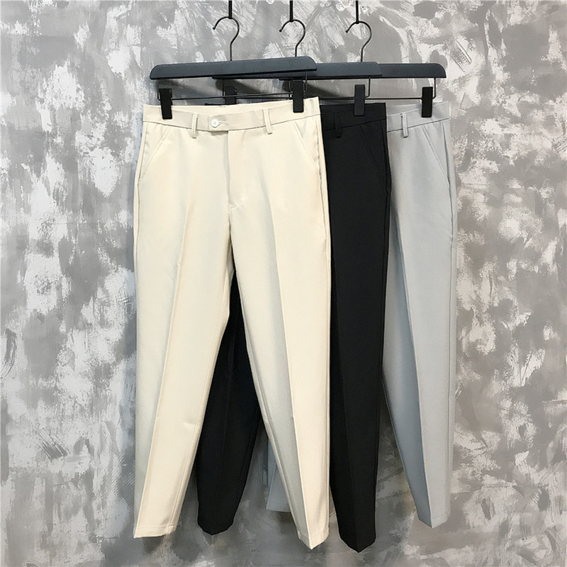 Καλοκαιρινό νέο ανδρικό παντελόνι, καθημερινό παντελόνι, λεπτή και αναπνέουσα κορεάτικη εκδοχή του λεπτού παντελονιού εννέα σημείων casual κλασικό ανδρικό εμπορικό σήμα