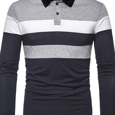 Visokokvalitetna muška polo majica 2023 Nove prugaste majice dugih rukava Ležerne poslovne majice s gumbima Ljetna odjeća za dječake