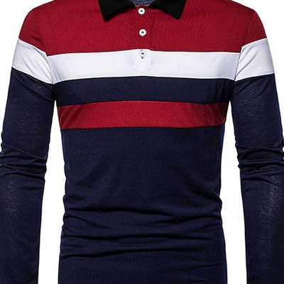 Visokokvalitetna muška polo majica 2023 Nove prugaste majice dugih rukava Ležerne poslovne majice s gumbima Ljetna odjeća za dječake