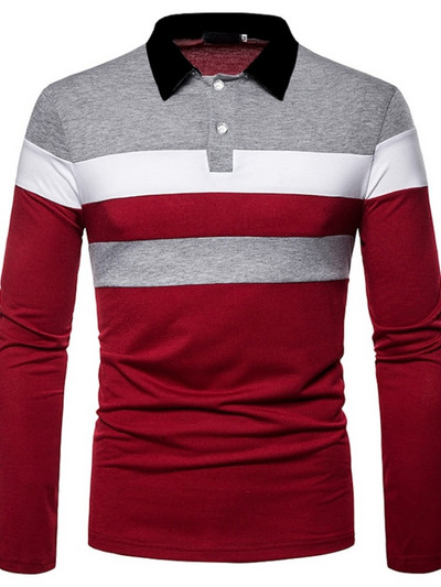 Visokokvalitetna muška polo majica 2023 Nove prugaste majice dugih rukava Ležerne poslovne majice s gumbima Ljetna odjeća za dječake