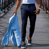 Hlače Muška vrhunska svečana odjeća Mali mišić stopala Fitness Usko odijelo Hlače Ležerne hlače Poslovne ravne nogavice bez pegle